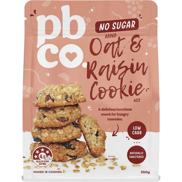 PBco Oat & Raisin Cookie Mix No Sugar Added 350g