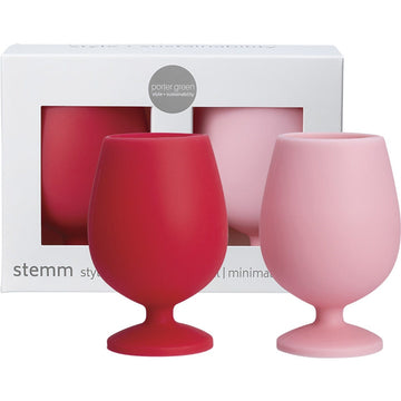 Porter Green Stemm Silicone Wine Glass Set Miyako 2x250ml
