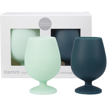 Porter Green Stemm Silicone Wine Glass Set Adrossan 2x250ml
