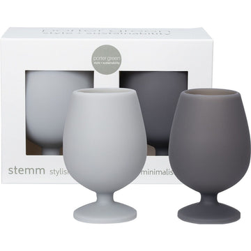 Porter Green Stemm Silicone Wine Glass Set Whitehorse 2x250ml