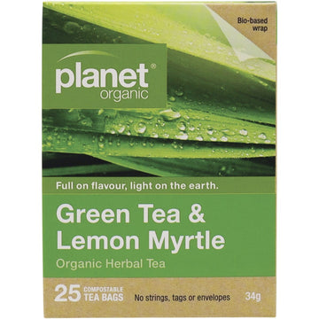 Planet Organic Herbal Tea Bags Green Tea & Lemon Myrtle 25pk