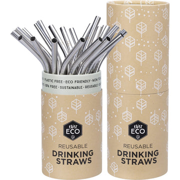 Ever Eco Stainless Steel Straws Bent Counter Display x25