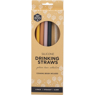 Ever Eco Silicone Straws Straight Golden Hour Collection 4pk