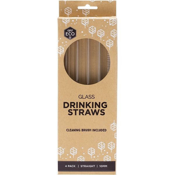 Ever Eco Glass Straws Straight 4pk