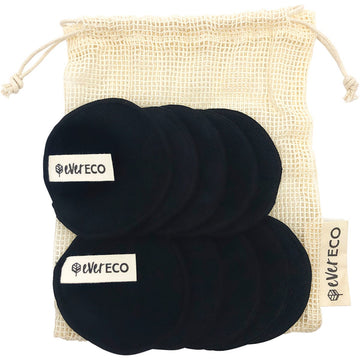 Ever Eco Reusable Bamboo Makeup Removal Pads Black 10pk