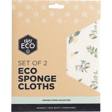 Ever Eco Eco Sponge Cloths Vintage Citrus Collection 2pk