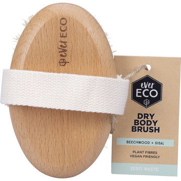 Ever Eco Dry Body Brush Beech Wood Handle, Sisal Bristles