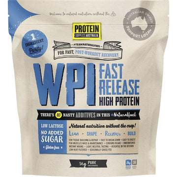 Protein Supplies Australia WPI Whey Protein Isolate Pure 1kg