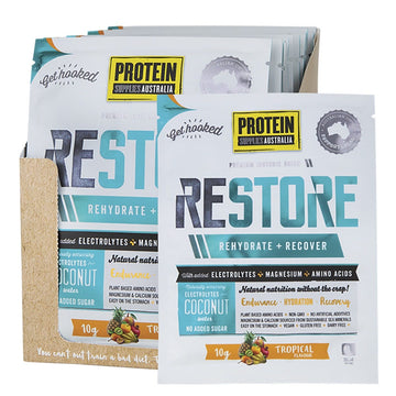 Protein Supplies Australia Restore Hydration Recovery Drink Tropical 16x10g
