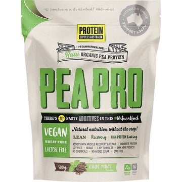 Protein Supplies Australia PeaPro Raw Pea Protein Choc Mint 500g