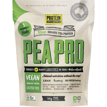 Protein Supplies Australia PeaPro Raw Pea Protein Pure 500g