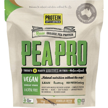 Protein Supplies Australia PeaPro Raw Pea Protein Vanilla Bean 1kg