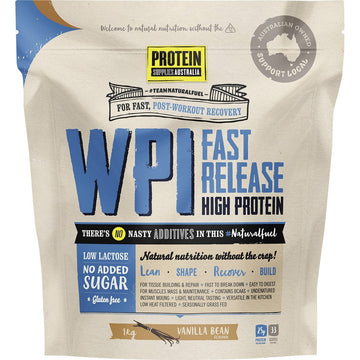 Protein Supplies Australia WPI Whey Protein Isolate Vanilla Bean 1kg