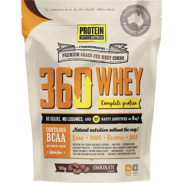 Protein Supplies Australia 360Whey Chocolate WPI+WPC Combo 500g