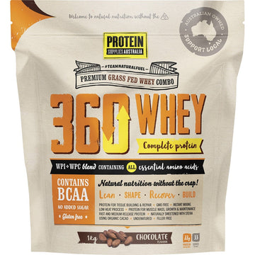 Protein Supplies Australia 360Whey Chocolate WPI+WPC Combo 1kg