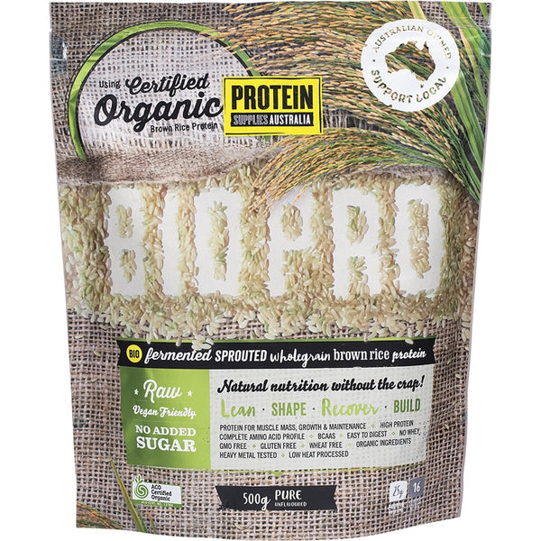 Protein Supplies Australia BioPro Sprouted Brown Rice Pure 500g