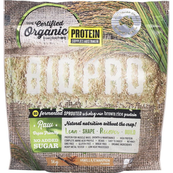 Protein Supplies Australia BioPro Sprouted Brown Rice Vanilla & Cinnamon 1kg