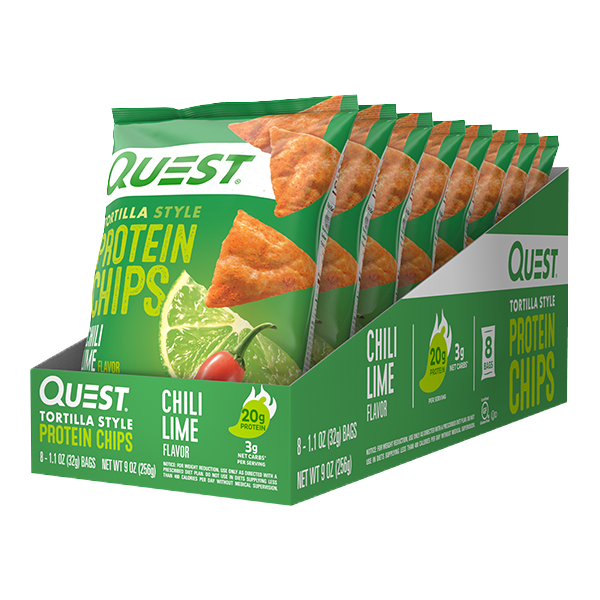 Quest Nutrition, Tortilla Style Protein Chips, Chili Lime, 6 Bags, 1.1 oz (32 g) Each
