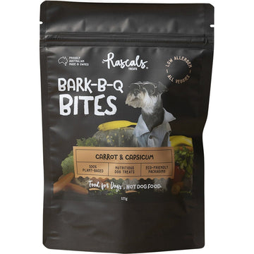 Rascals Treats Dog Treats Bark-B-Q Bites Carrot & Capsicum 5x125g