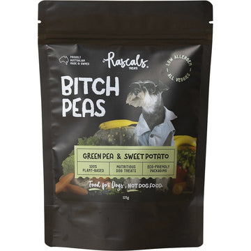 Rascals Treats Dog Treats Bitch Peas Green Pea Sweet Potato 5x125g