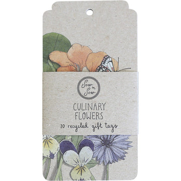 Sow 'N Sow Recycled Gift Tags Culinary Flowers 10pk