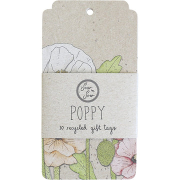 Sow 'N Sow Recycled Gift Tags Poppy 10pk