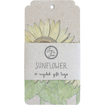 Sow 'N Sow Recycled Gift Tags Sunflower 10pk