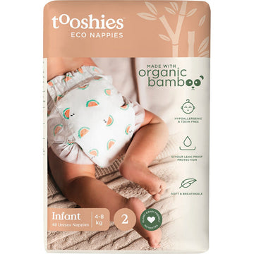 Tooshies Eco Nappies Size 2 Infant 4-8kg 2x48pk