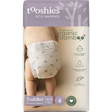 Tooshies Eco Nappies Size 4 Toddler 10-15kg 2x36pk
