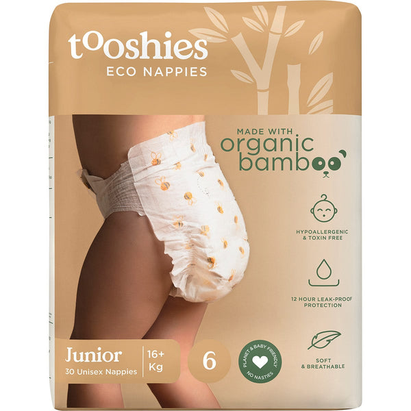 Tooshies Eco Nappies Size 6 Junior 16+kg 2x30pk