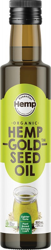 Hemp Foods Australia Organic Hemp Gold Seed Oil Contains Omega 3, 6 & 9 500ml