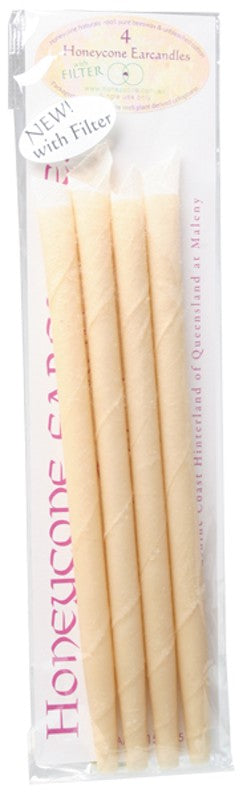 Honeycone Ear Candles with Filter 100% Unbleached Cotton 4pk