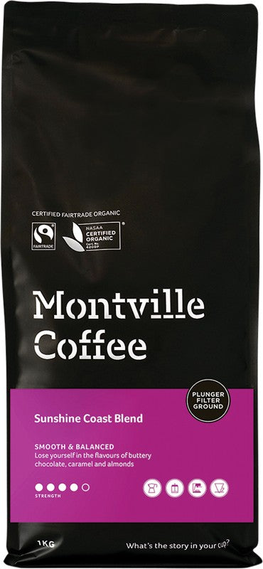 Montville Coffee Coffee Ground Plunger Sunshine Coast Blend 1kg
