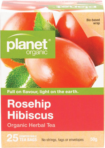 Planet Organic Herbal Tea Bags Rosehip & Hibiscus 25pk
