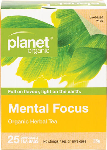 Planet Organic Herbal Tea Bags Mental Focus 25pk