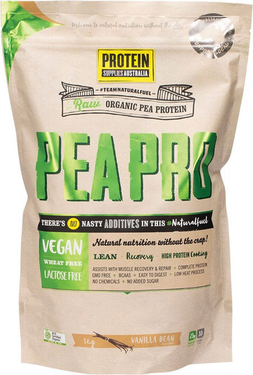PROTEIN SUPPLIES AUSTRALIA PeaPro (Raw Pea Protein)  Vanilla Bean 1kg