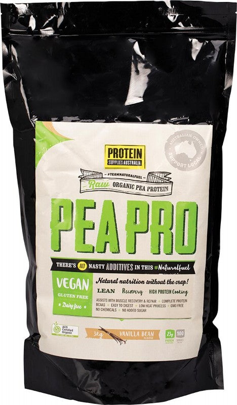 PROTEIN SUPPLIES AUSTRALIA PeaPro (Raw Pea Protein)  Vanilla Bean 3kg