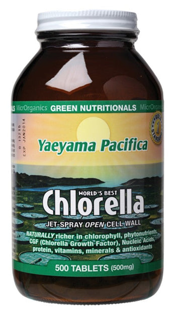 Green Nutritionals Yaeyama Pacifica Chlorella Tablets 500mg 500 Tabs
