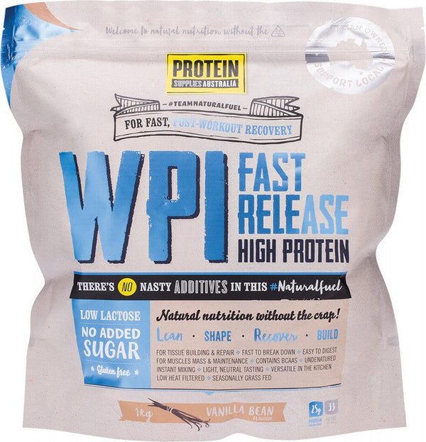 PROTEIN SUPPLIES AUSTRALIA WPI (Whey Protein Isolate)  Vanilla Bean 1kg