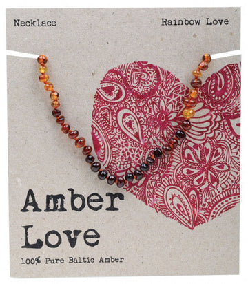 Amber Love Children's Necklace 100% Baltic Amber Rainbow 33cm