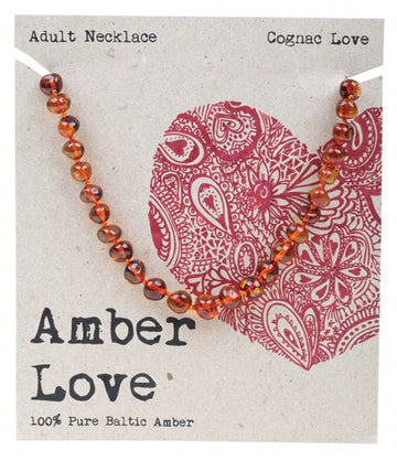 Amber Love Adult's Necklace 100% Baltic Amber Cognac 46cm