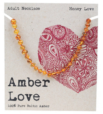 Amber Love Adult's Necklace 100% Baltic Amber Honey 46cm