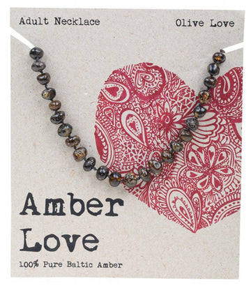 Amber Love Adult's Necklace 100% Baltic Amber Olive 46cm