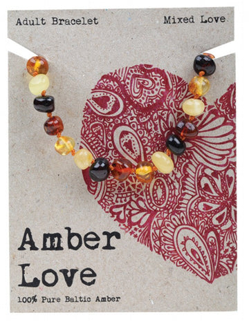 Amber Love Adult's Bracelet 100% Baltic Amber Mixed 20cm