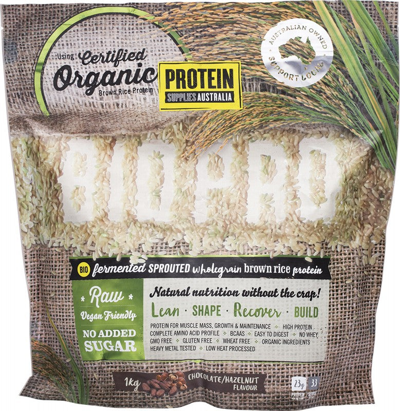 PROTEIN SUPPLIES AUSTRALIA BioPro (Sprouted Brown Rice) Chocolate & Ha ...