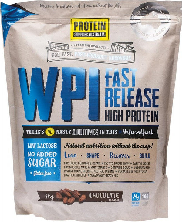 PROTEIN SUPPLIES AUSTRALIA WPI (Whey Protein Isolate)  Chocolate 3kg