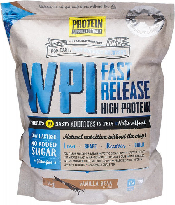 PROTEIN SUPPLIES AUSTRALIA WPI (Whey Protein Isolate)  Vanilla Bean 3kg