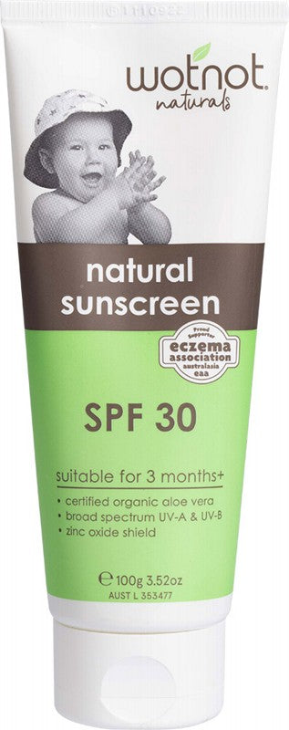 Wotnot Natural Sunscreen SPF 30 Suitable for 3 Months+ 100g