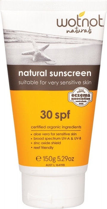 Wotnot Natural Sunscreen SPF 30 Suitable Sensitive Skin 150g
