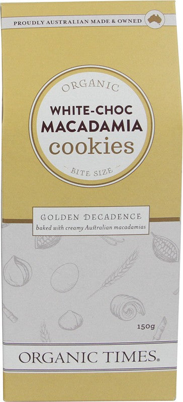 Organic Times Cookies White Choc Macadamia 150g